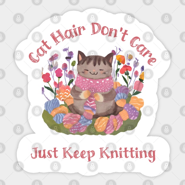 Original Cat Knitting Sticker by Maison de Kitsch